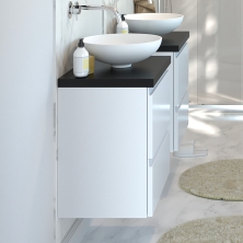 Meuble de salle de bains Rangement bas BORA Blanc 1 porte L40 x H70 x P37  cm - Oskab