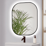 Miroir NAYO rétro-éclairé - Contour noir 70 x 80 cm