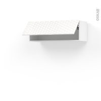 Meuble de cuisine - Haut abattant - ALPA Blanc - 1 porte - L100 x H35 x P37 cm