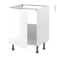 Meuble de cuisine - Sous évier - BORA Blanc - 1 porte - L60 x H70 x P58 cm