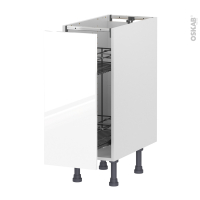 Meuble de cuisine - Range épice epoxy - BORA Blanc - 1 porte - L30 x H70 x P58 cm