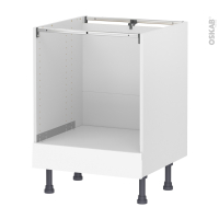 Meuble de cuisine - Bas four - BORA Blanc - Bandeau bas - L60 x H70 x P58 cm