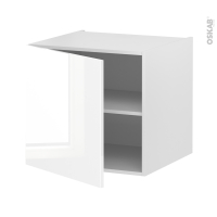 Meuble de cuisine - Bas suspendu - BORA Blanc - 1 porte - L60 x H57 x P58 cm
