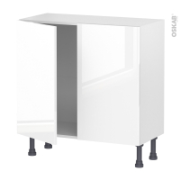 Meuble de cuisine - Bas - BORA Blanc - 2 portes - L80 x H70 x P37 cm