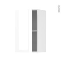 Meuble de cuisine - Haut ouvrant - BORA Blanc - 1 porte - L40 x H70 x P37 cm
