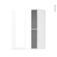 Meuble de cuisine - Haut ouvrant - BORA Blanc - 1 porte - L50 x H70 x P37 cm