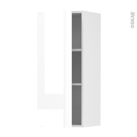 Meuble de cuisine - Haut ouvrant - BORA Blanc - 1 porte - L40 x H92 x P37 cm