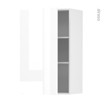 Meuble de cuisine - Haut ouvrant - BORA Blanc - 1 porte - L60 x H92 x P37 cm