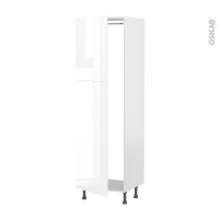 Colonne de cuisine N°2721 - Armoire frigo encastrable - BORA Blanc - 2 portes - L60 x H195 x P58 cm