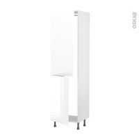 Colonne de cuisine N°2724 - Frigo encastrable 1 porte - BORA Blanc - 2 portes - L60 x H217 x P58 cm