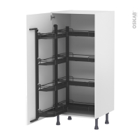 Colonne de cuisine N°27 - Armoire de rangement ouvrante - BORA Blanc - 8 paniers plateaux - L60 x H125 x P58 cm