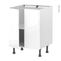 Meuble de cuisine - Bas - BORA Blanc - 2 portes - L60 x H70 x P58 cm