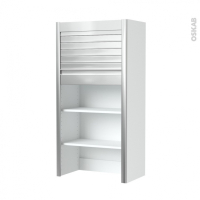 Meuble rideau cuisine - petit déjeuner coulissant  - Volet aluminium - L60 x H121 x P37 cm - SOKLEO