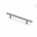 Poignée de meuble - de cuisine N°16 - Inox brossé - 19,2 cm - Entraxe 128 mm - SOKLEO